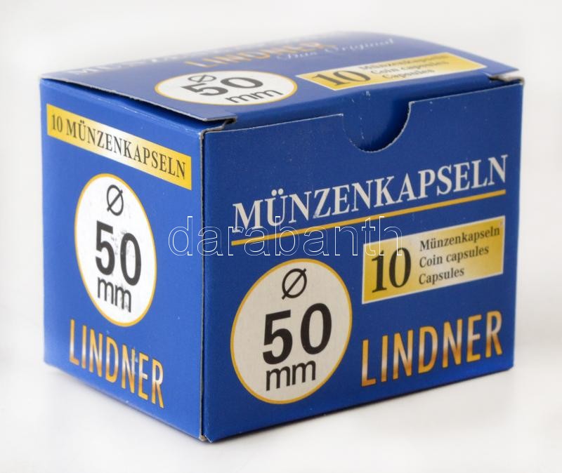 Lindner coin capsules 50mm - Pack of 10, Lindner érmekapszula 50mm - 10 darabos 
2250050P, Lindner Münzenkapseln 50mm - 10-er Pack