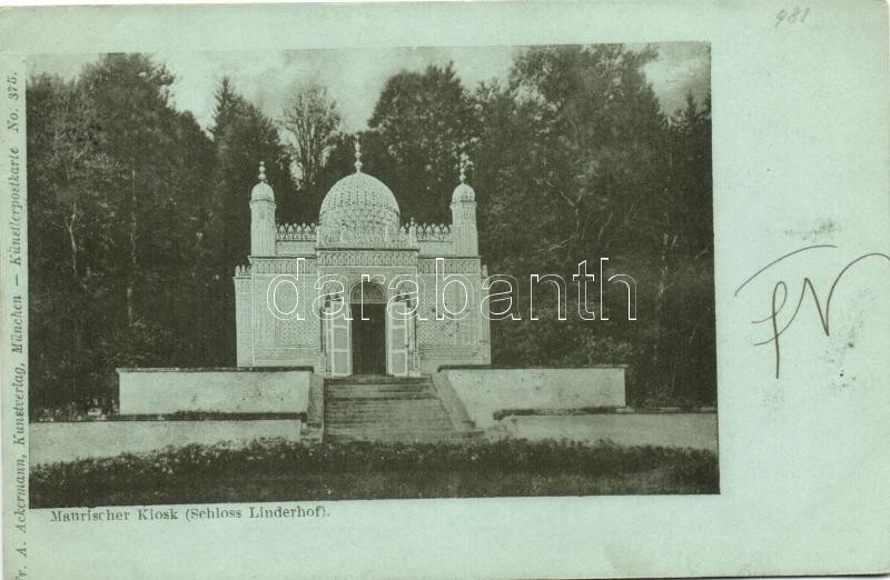 1898 Ettal, Maurischer Kiosk, Schloss Linderhof / kiosk, castle; Fr. A. Ackermann Künstlerpostkarte No. 375.