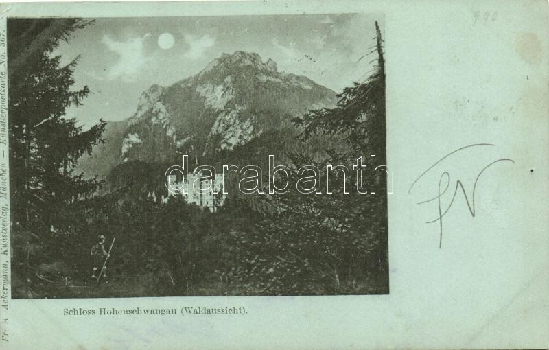 1898 Hohenschwangau, castle; Fr. A. Ackermann Künstlerpostkarte No. 367.