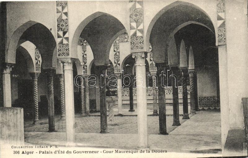 Algiers, Alger; Palais d'Été du Gouverneur, Cour Mauresque de la Douéra / Summer Palace of the Governor, Moorish Court