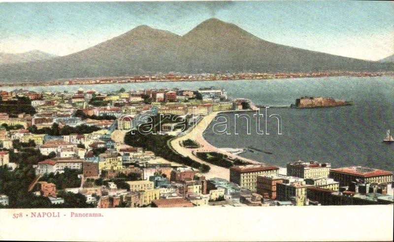 Naples, Napoli,; Panorama, Nápoly, Látkép