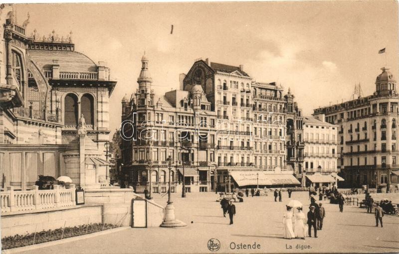 Ostend, Ostende; digue / square