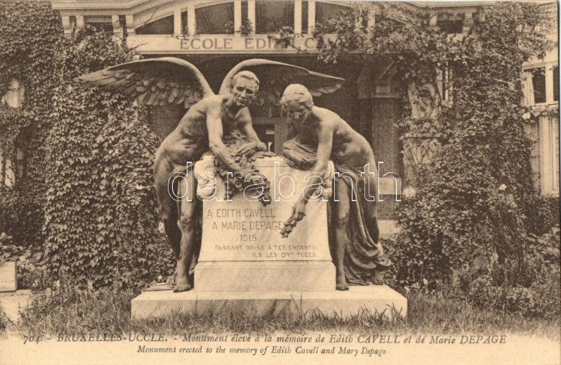 Brussels, Bruxelles; Memorial monument for Edith Cavell and Mary Depage