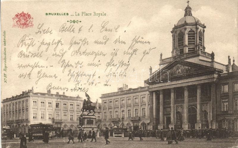 Brussels, Bruxelles; Royal Palace, trams