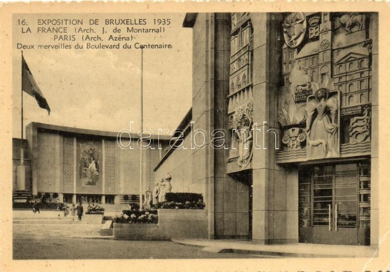 1935 Brussels, Bruxelles; Exposition, La France, Paris, two wonders of Centennial Boulevard