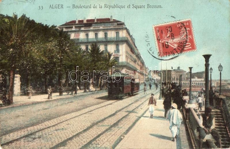 Algiers, Republic boulevard, Bresson square, tram