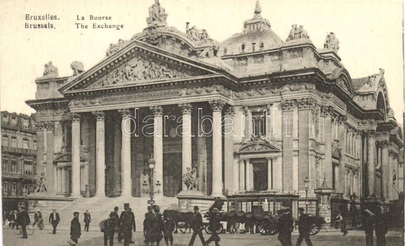 Brussels, Bruxelles;  Le Bourse / exchange, margarine 'Belgica' advertisement on the backside