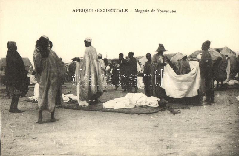 African Occidentale, Magasin de Nouveautes / West African folklore, market place, merchants, Nyugat-afrikai folklór, piac, kereskedők