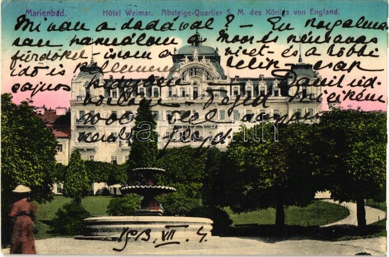 Marianske Lazne, Marienbad; Hotel Weimar, Absteige-Quartier SM des Königs von England