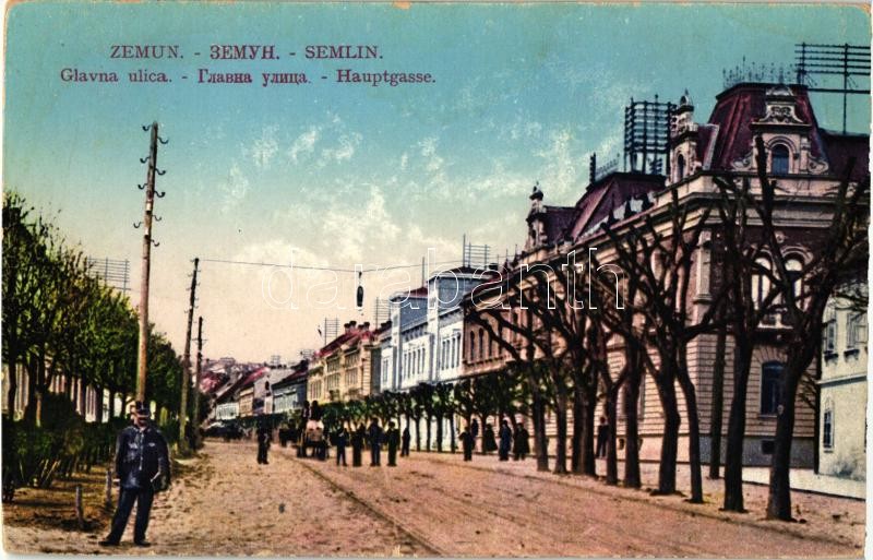 Zimony, Zemun, Semlin; Glavna ulica / Főutca, Zimony, Zemun, Semlin; Glavna ulica / Main street
