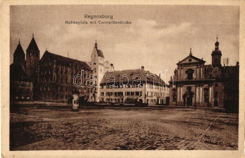 Regensburg, Moltke tér, templom, Regensburg, Moltke Square, church, Regensburg, Moltkeplatz mit Carmelitenkirche
