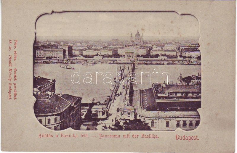 Budapest, a Bazilika felé, Divald, Art Nouveau, Budapest, St. Stephen's Basilica, Divald, Art Nouveau