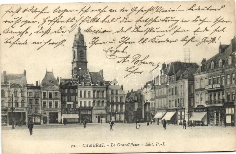 Cambrai, Grand Place / square, shops
