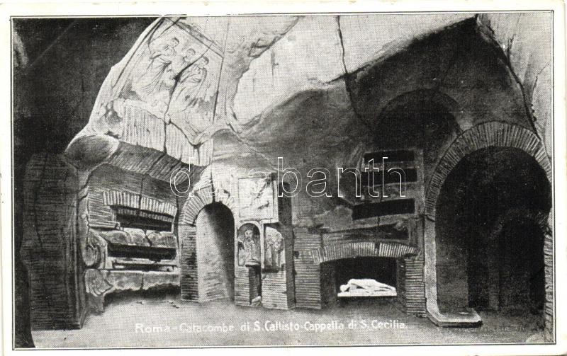Rome, Roma; Catacombe di S. Callisto-Cappella di S. Cecilia/ catacomb interior