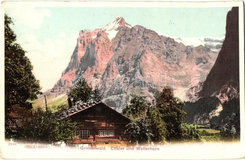 Grindelwald, Chalet und Wetterhorn