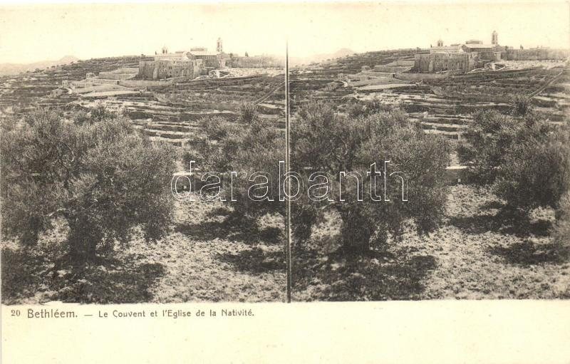 Bethlehem, Bethléem; Couvent, Aglise de la Nativité / church, convent, stereo postcard