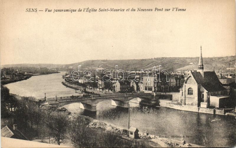 Sens, Saint Maurice church, New bridge over the Yvonne