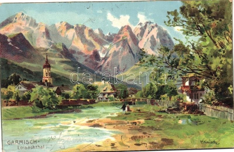 Garmisch-Partenkirchen, litho s: Hainisch