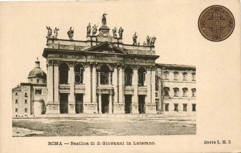 Rome, Roma; Basilica S. Giovanni in Laterano, Commemorative postcard on the backside