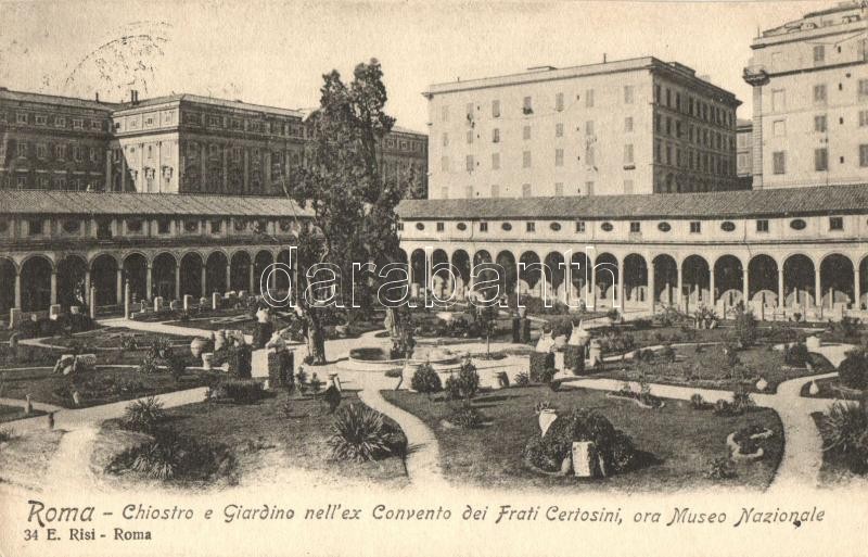Rome, Roma; Cloister, garden, Convent of Frati Certosini, National Museum