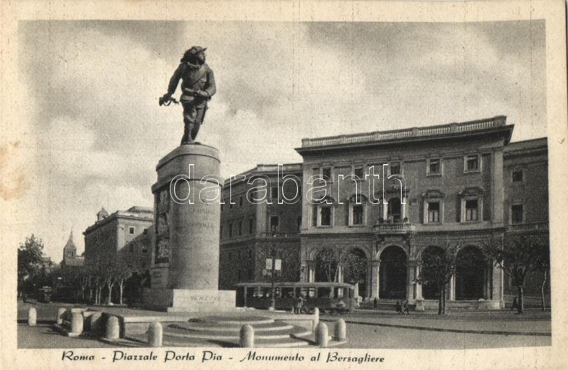 Rome, Roma; Piazzale Porta Pia, Monumento al Bersagliere / square, monument, tram