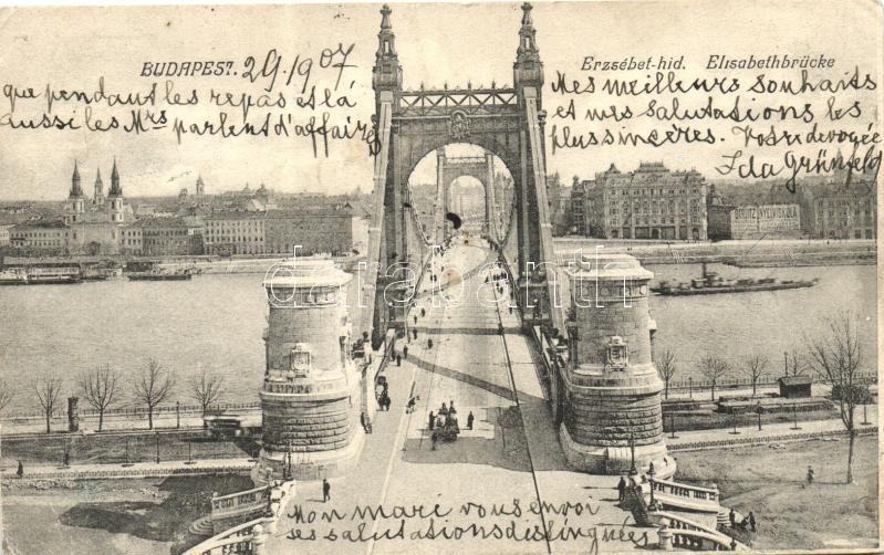 Budapest, Erzsébet híd, Budapest, Elisabethbrücke