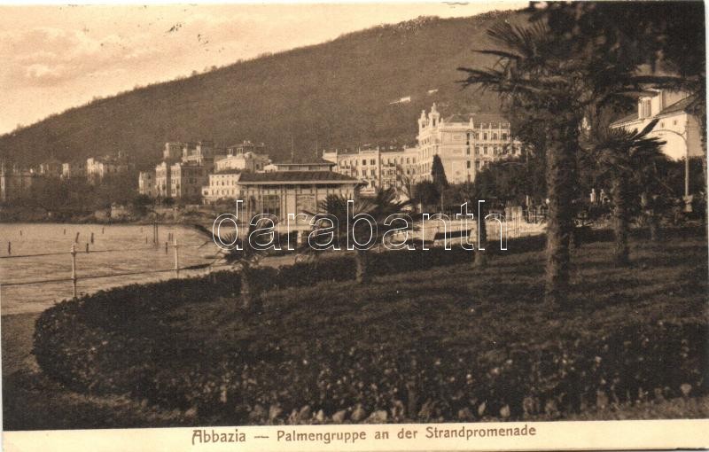 Abbazia, promenade, palm trees, No. 1178., Abbázia, sétány, pálmafák No. 1178.