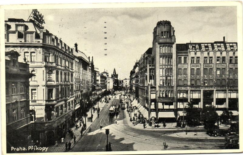 Prague, Prag, Praha; Prikopy / square, tram