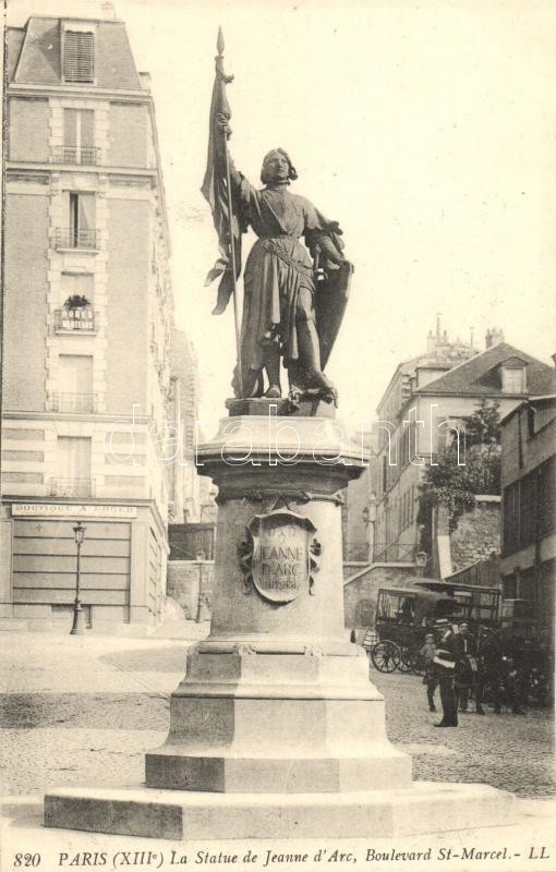 Paris, Statue of Jeanne d'Arc, Boulevard St. Marcel, shop of A. Louer