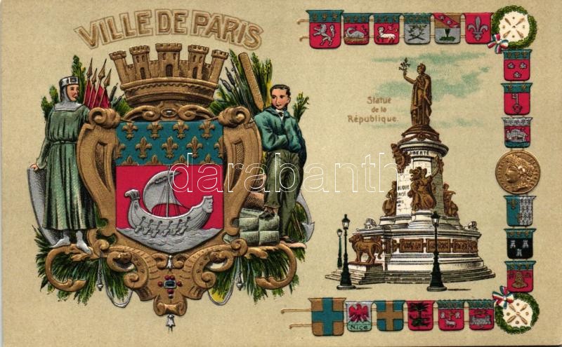Paris, Statue de la République / Statue of the Republic, Emb. litho (pinhole)