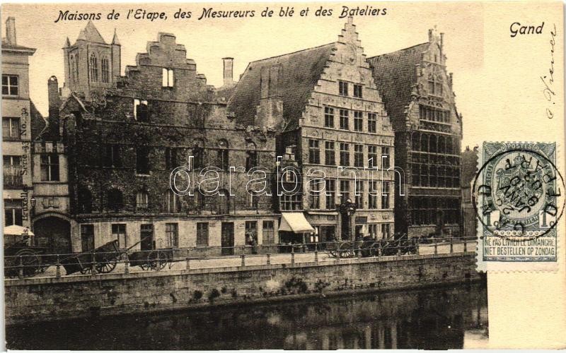 Ghent, Gand; maison de l'Etape, des Mesureurs de blé et des Bateliers