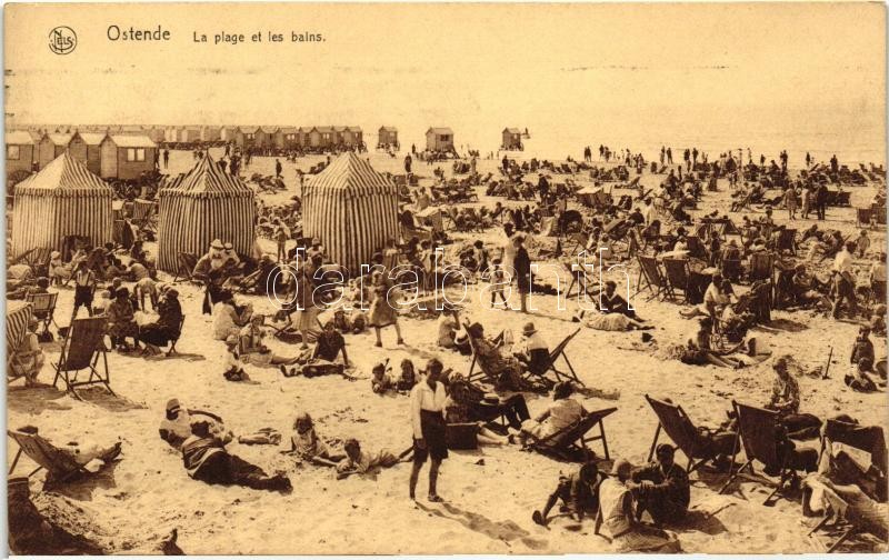 Ostende, beach, bathers