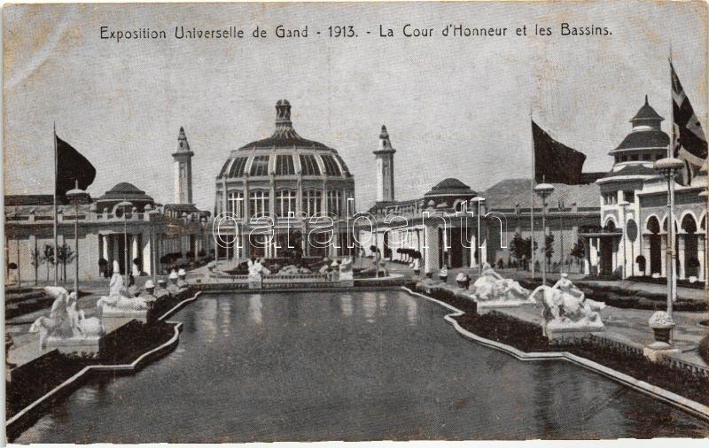 1913 Ghent, Gand; Exposition Universelle, Court of Honour, Bathes