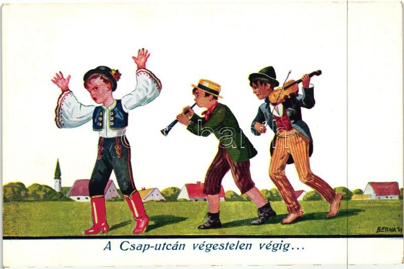 Hungarian folklore s: Bernáth, A Csap utcán végestelen végig... Magyar folklór, cigány hegedűs s: Bernáth