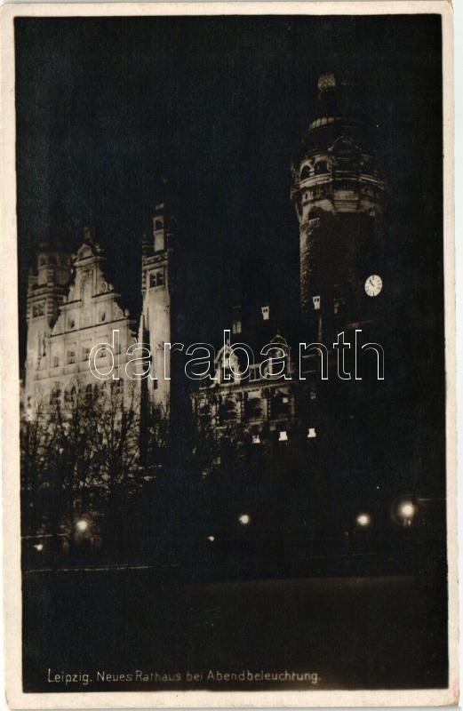 Leipzig, Neues Rathaus / new town hall at night