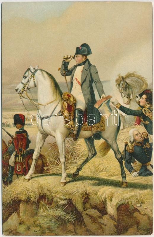 Napoleon at Wagram, litho s: Horace Vernet