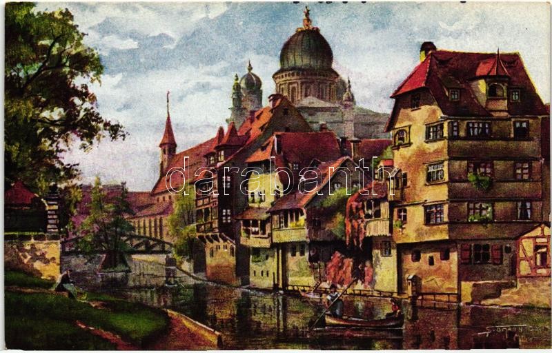 Nürnberg, Insel Schütt, artist signed