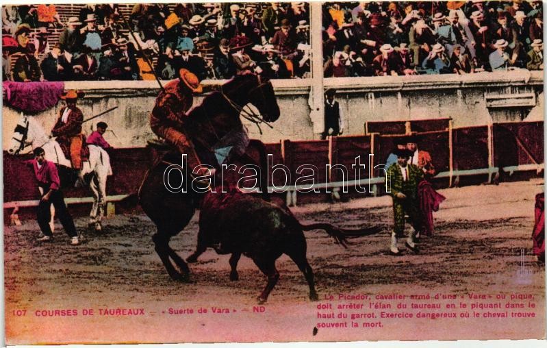 107. Courses de Taureaux, Suerte de Vara / bullfighting, toreador, Bikaviadal, torreádor