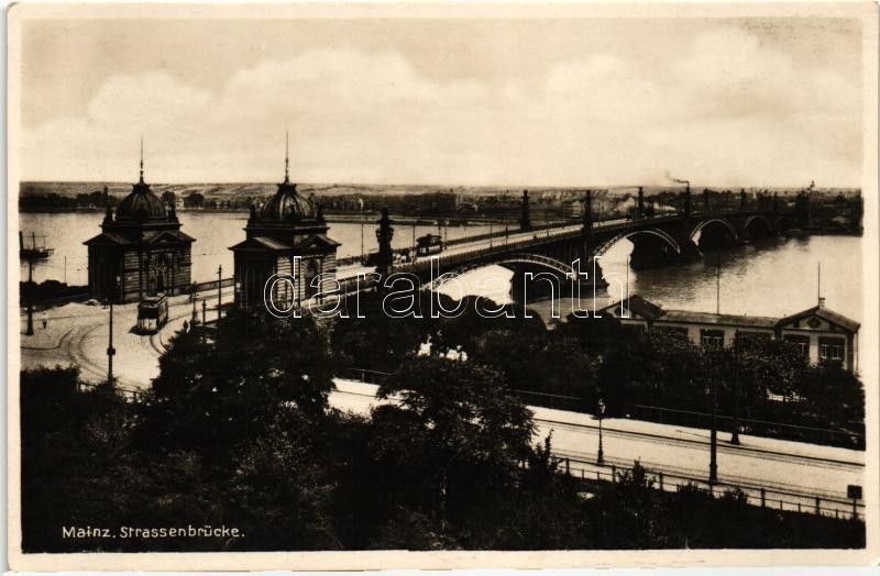 Mainz, Strassenbrücke / bridge, tram