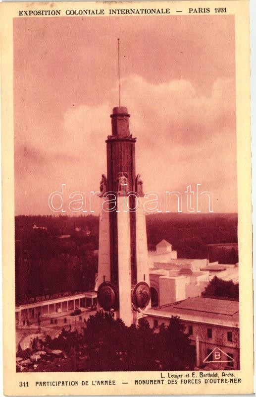 1931 Paris, Exposition Coloniale Internationale; Monument of the Overseas Forces