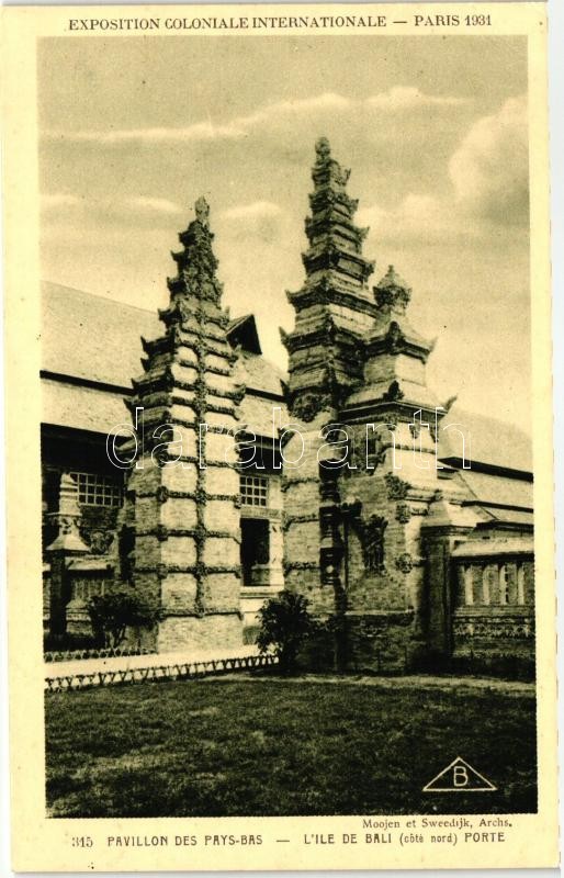 1931 Paris, Exposition Coloniale Internationale; pavilion of the Netherlands (Pays-Bas), Bali gate