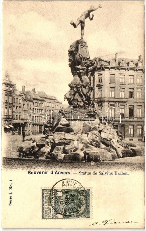 Antwerp, Anvers; Salvius Brabot's Statue