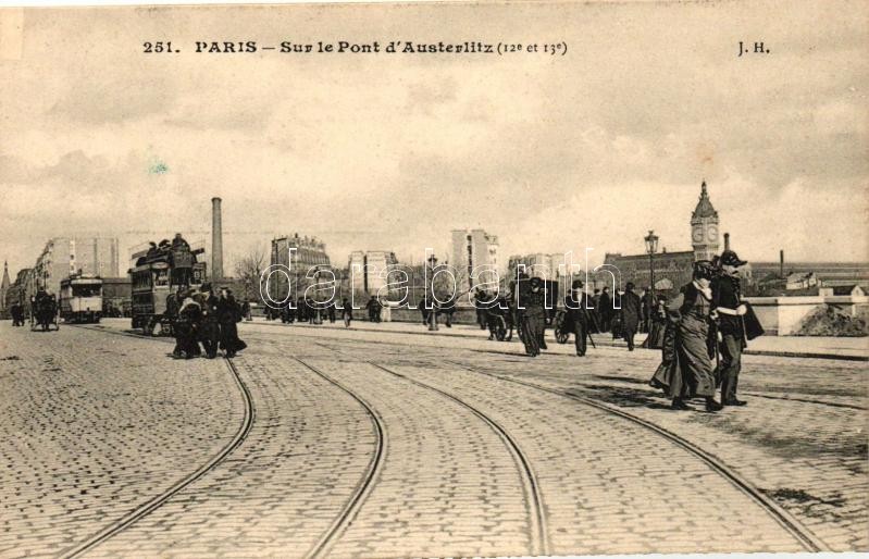 Paris, Sur le Pont d'Austerlitz / bridge, tram, omnibus