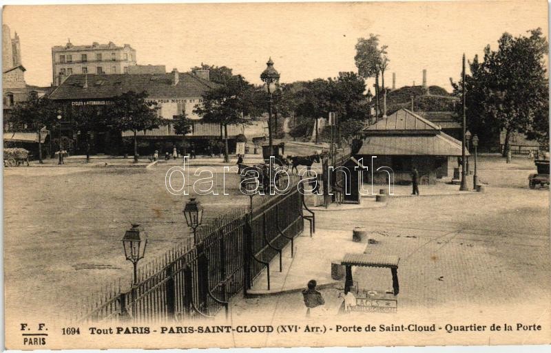 Paris, Paris-Saint-Cloud, Porte / gate, bicycle and automobile shop