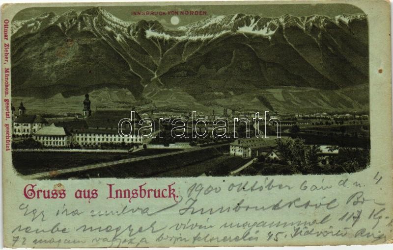 Innsbruck von Norden; Ottmar Zieher litho