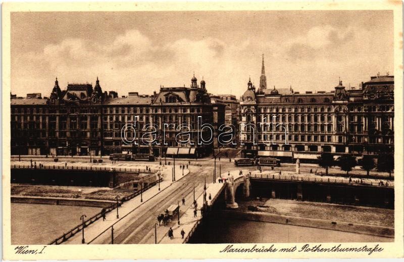 Vienna, Wien I. Marienbrücke, Rothenthurinstrasse / bridge, street, trams