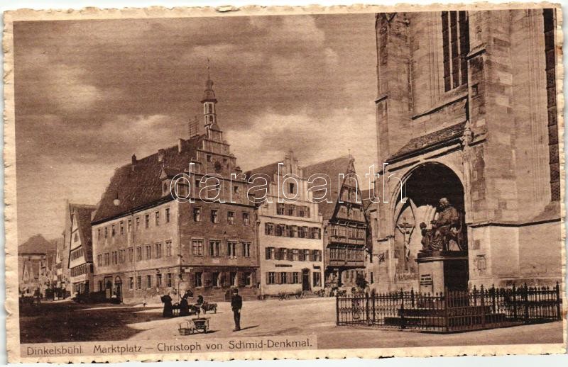 Dinkelsbühl, Marktplatz, Christoph von Schmied-Denkmal / market square, statue