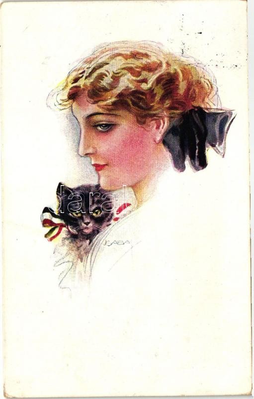 Italian art postcard, lady, P.F.B. Nr. 3947/3. s: Usabal, Olasz művészlap, hölgy, P.F.B. Nr. 3947/3. s: Usabal