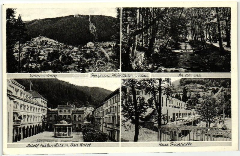 Bad Wildbad, Sommerberg, Neue Trinkhalle, Adolf Hitlerplatz, Bad Hotel / drinking hall, square, hotel