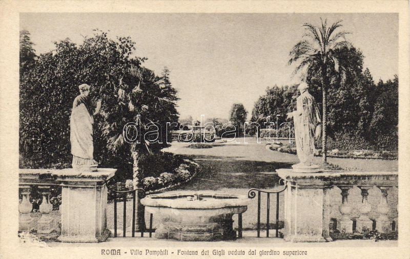 Rome, Roma; Villa Pamphili, Fontana dei Gigli / villa, fountain